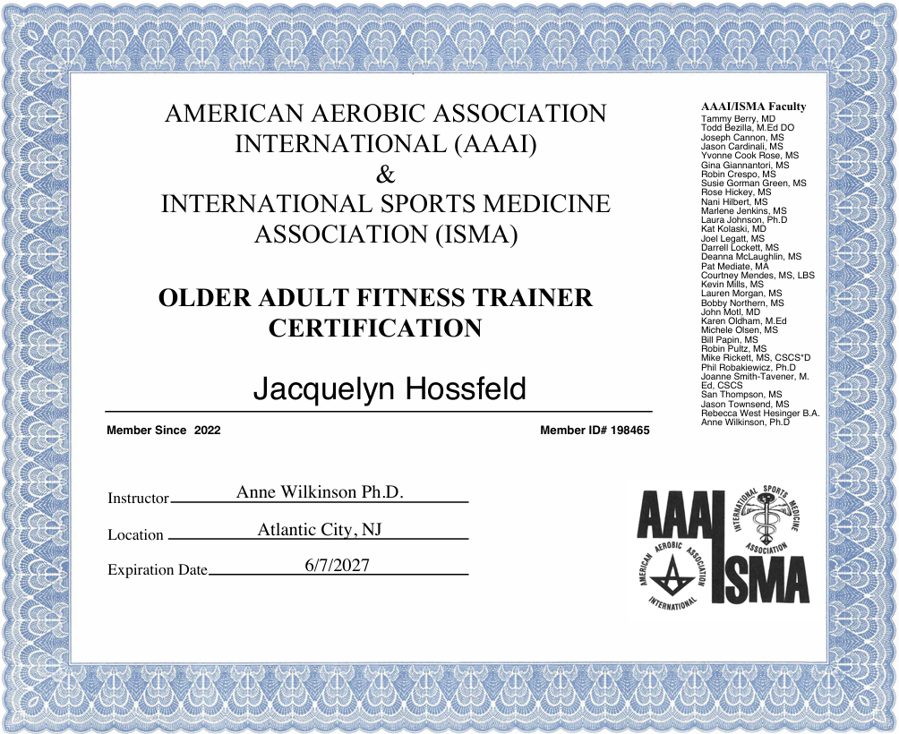 AAAI ISMA Older Adult Fitness